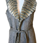Alberto Makali  Women's Faux Fur Suede Vest with Belt Size Large Photo 0