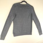 Brooks Brothers  346 Black Cable Knit Cotton V-Neck Sweater Women’s Size Large Photo 4