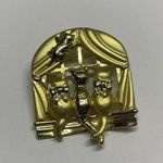 Signed AJC Costume Brooch Pin Gold Tone Photo 5