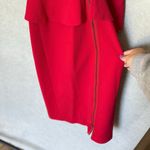 BCBGMAXAZRIA  Alena Peplum Red Bodycon Midi Dress Size 4 Cocktail Holiday Photo 5