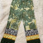 Peck & Peck Green and Yellow Wide Leg Pants Size L Photo 0