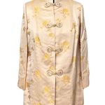 Vintage 1950s Doreen Loh Champagne Gold Silk Traditional Chinese Jacket, Size L Size L Photo 0