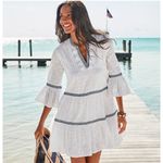 Tommy Bahama  Embroidered Tiered Cotton Cover-Up Dress in White Size X-Small Photo 2