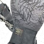 A.S.98 Black Leather Silver Chains Strappy Heeled Sandals Edgy Boho Size 39 Photo 9