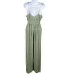 American Eagle Green Floral Smocked Tie Shoulder Sleeveless Jumpsuit Cottagecore Photo 5