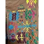 JODIFL  Embroidered Peasant Blouse Top Long Sleeve Boho Festival Brown M Photo 4