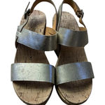 Kork-Ease  Gold Cork Wedge Leather Upper Sandals 6 Photo 0