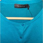 The Limited  Cardigan Button Front Ruched Sleeve Teal Size Medium NWT Photo 4
