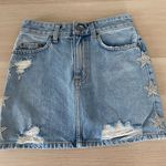 CARMAR Rhinestone Star Denim Skirt Size 25 Photo 0