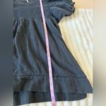 Free People  Black Puff Sleeve Tunic Blouse Photo 5