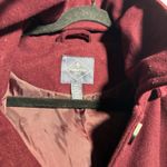 st. john's bay Womens Burgundy Red Wool Blend Hooded Coat Size 2X Photo 5