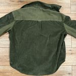 American Eagle  Olive Green Corduroy Button-up Shirt W/ Button Accents Photo 2