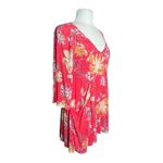 Free People  Women’s Floral Eyes On You Coral Trapeze Pocket Mini Dress Photo 3