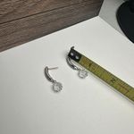 Swavorski Swarovski Crystal Bead Silver Tone Pierced Earrings (Swan Signed) Photo 1