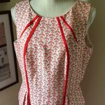 David Meister  White and Orange Lined Dress Size 12 Photo 14