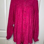 Free People Can’t Stop Dreaming Oversized Tunic Blouse Hot Pink Size Medium Photo 2