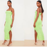 House Of CB  'Fornarina' Lime Organza Mesh Maxi Dress neon‎ bright size XS NWOT Photo 2