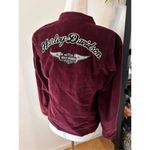 Harley Davidson Women's Reversible Harley Davidson Maroon Corduroy Jacket Coat s Red Photo 2