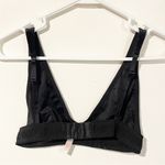 PINK - Victoria's Secret Victorias Secret Pink Size Medium Black Velvet Ribbed Deep V Bralette Photo 3