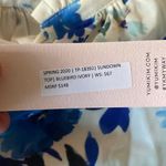 Yumi Kim  Sundown top blouse blue ivory floral Anthropologie tie neck NWT Photo 6