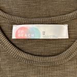 Free People FP Beach Cover Up Mini Dress Women XS Olive Green Ribbed Tank Swing Photo 4