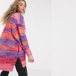 Free People Dreaming Again Berry Blast Combo Multi Knit Cardigan Sweater Size XS Photo 2