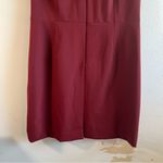 Jaeger  Dress Burgundy Red Front Zip Cap Sleeve Sheath Dress Sz US 14 GUC Photo 7