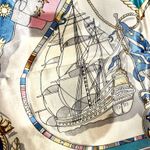 Vintage RETRO Nautical Theme ships ,Boat Wheel&Anchor large silky Scarf 35/35 Multiple Photo 7