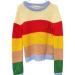 English Factory Sweater Women Medium Multicolored Rainbow Crew Neck Striped Knit Photo 1