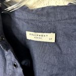 Equipment  Knox Corset Front Linen Lace Up Dress Womens Size Small Navy Blue Photo 2