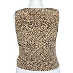 Vintage 90s Leopard Print Sleeveless Top Large Tank Mob Wife Maximalism Cheetah Tan Photo 3