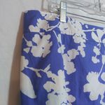 Brooks Brothers ”346” Lined Cotton Blue & White Knee Length Floral Skirt Size 16 Photo 1
