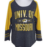 Rivalry Threads  University of Missouri Gray Raglan Tee Size Small Missouri Tee Photo 0
