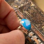 Marine Blue Aura Druzy Solid Sterling Silver Ring 8.5 Blue Photo 12