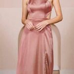 Like New Revelry Desert Rose Haven Satin Bridesmaid Dress in Size 8 Petite Pink Photo 0