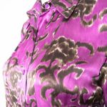Linda Allard Ellen tracy silk floral print purple shirt, size Petite 2 Photo 5