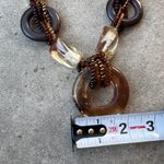 Signed CG Goldstone Thermoset Seed Bead Necklace w Wood Accents CHUNKY 1960s Gold Photo 11