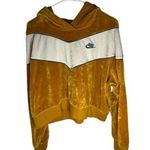 Nike Women's Velour Hoodie XXL Gold Colorblock Casual Fall Wear Photo 0