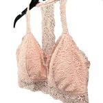 Auden Bralette L Pink Lightly Lined Racerback Lace Overlay Stretch Feminine Size L Photo 1