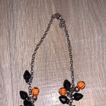Black & orange beaded heavy goth necklace Photo 3