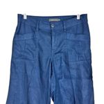 Anthropologie Level 99 Linen Blend Navy Gaucho Wide Leg Capri Pants Size 28 Blue Photo 3