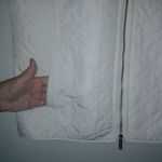 Chico's  2 L Reversible Quilted Zip Front Vest in White and Gold Peach Plaid Photo 14