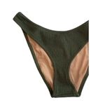 ANDIE J Crew Textured Curved Waist Cheeky High Leg Bikini Bottom M Olive Green #3019 Photo 2