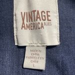 Vintage America Dark Blue Floral Jean Jacket Size L Photo 4