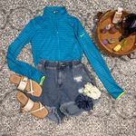 Nike Pro Dri-Fit Half Zip Running Pullover Shirt Thumb Hole Striped Size Large Photo 2