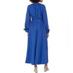 Free People NWT  Charlie maxi Dress In Blue Long Sleeves Button Down V-Neck Small Photo 1