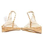 ANDIE NWT  Swim Women Bikini Top Brown Tan White Cream Gingham Size XL‎ Textured Photo 1