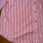 Vintage Button Up Long Sleeve Top Red‎ White Plaid Shirt picnic cottage women 10 Red Photo 1