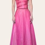 90s/y2k two piece vintage barbie pink shimmery chiffon prom dress Photo 6
