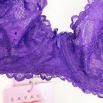 Savage X Fenty Unlined Shimmer Lace Underwire Bra: Purple Photo 6